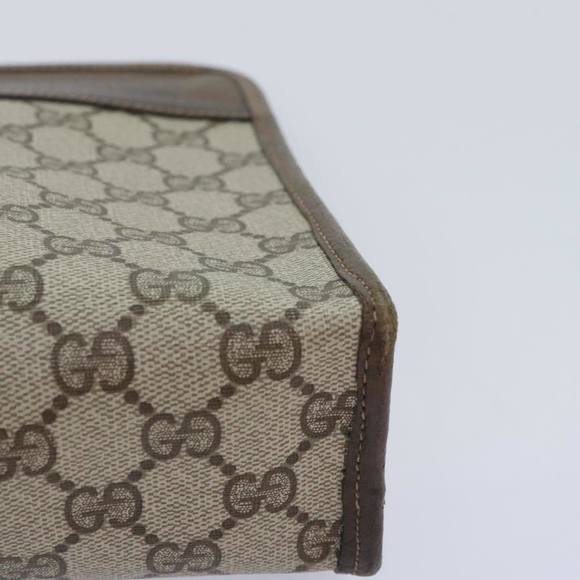 GUCCI GG Supreme Clutch Bag PVC Beige Auth yk15353 - Picture 9 of 16